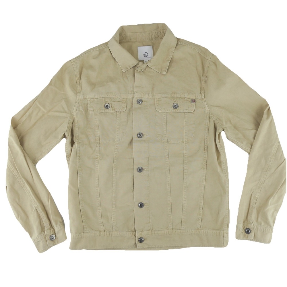 Adriano Goldschmied AG Canvas Button‎ Up Jacket Men's Medium Beige